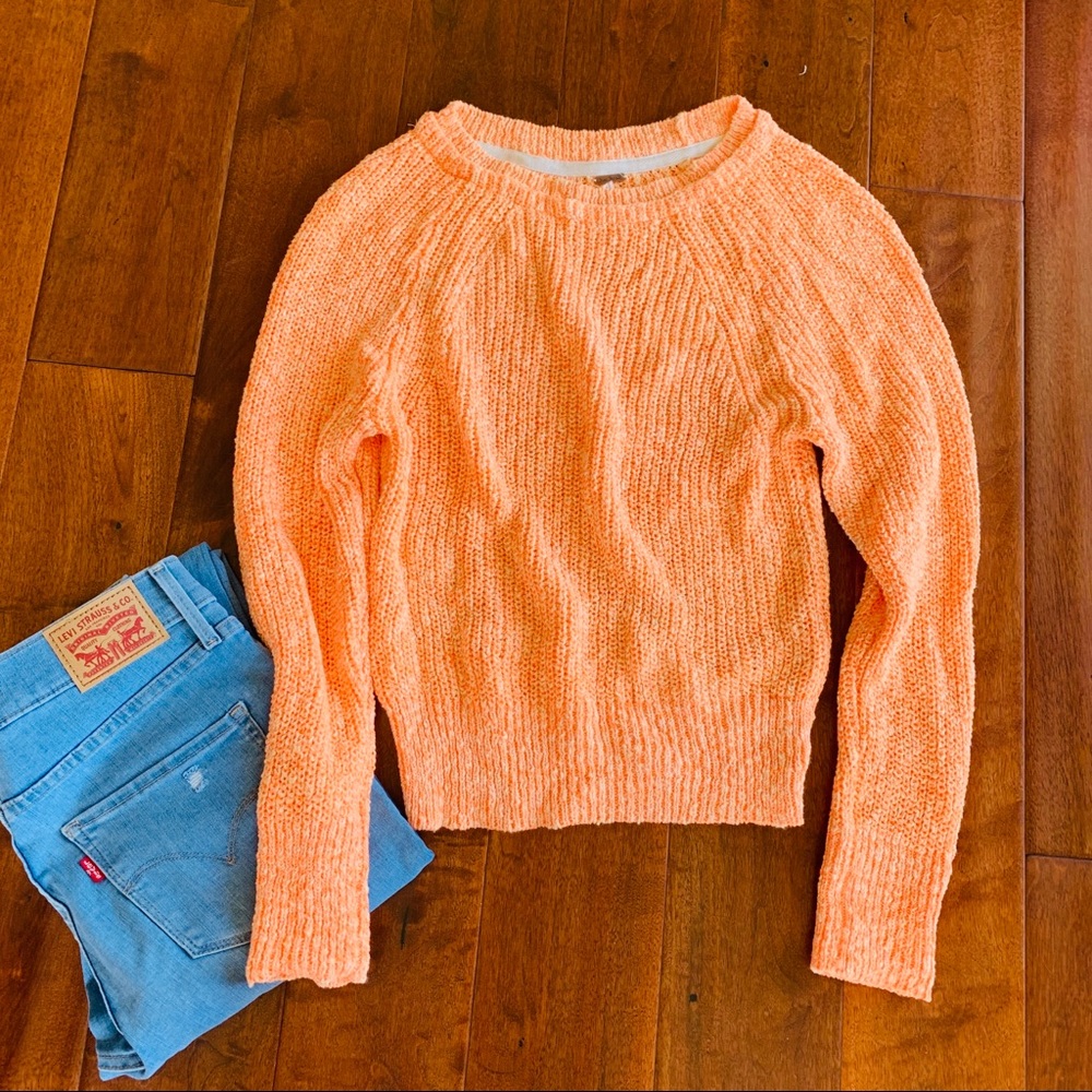 Free People Electric City Sweater in Tangerine